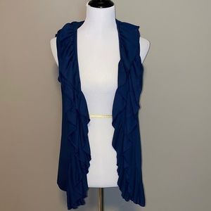 Sleeveless ruffle cardigan
